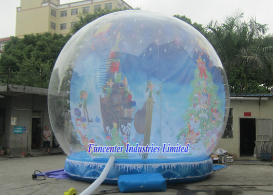 ฉากหลังลูกโป่งพองหิมะลูกโลก PVC ทนทานสำหรับงานโปรโมชั่น