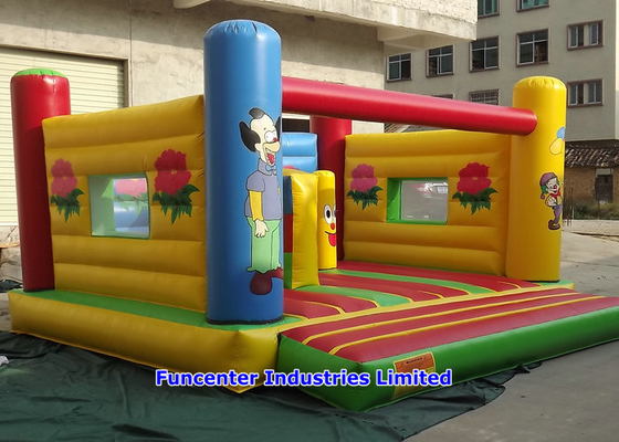 เด็กเล่นพอง Bouncy ปราสาทดอกไม้รูปแบบความทนทานวัสดุสูง