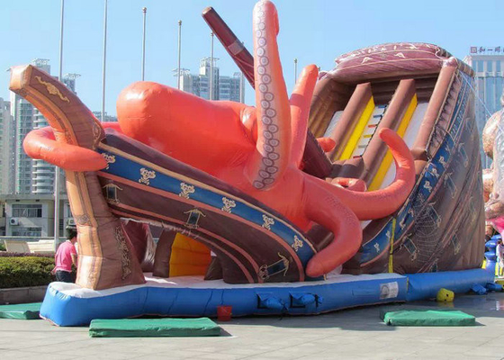 สวนสนุกขนาดใหญ่ Octopus Shaped ซึ่งทำให้พองได้ Park Tarpaulin PVC ทนทานทนทาน AK-012