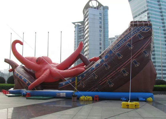 สวนสนุกขนาดใหญ่ Octopus Shaped ซึ่งทำให้พองได้ Park Tarpaulin PVC ทนทานทนทาน AK-012
