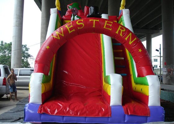 6mx4m Commercial ซึ่งทำให้พองได้ Slide ความทนทานสูง PVC วัสดุสำหรับเด็ก