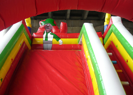 6mx4m Commercial ซึ่งทำให้พองได้ Slide ความทนทานสูง PVC วัสดุสำหรับเด็ก
