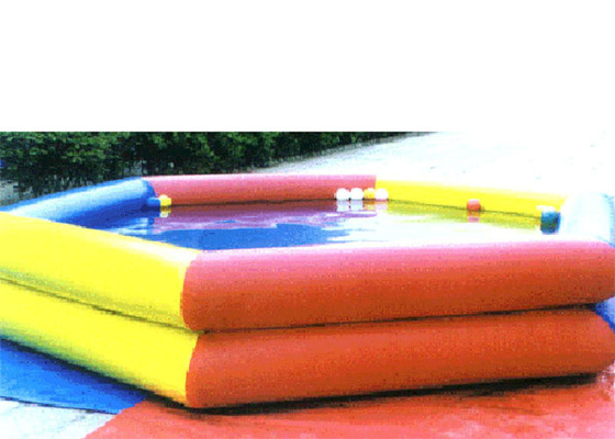 สระว่ายน้ำพองสองหลอดวัสดุ Plpa Tarpaulin พิมพ์สีฟ้า