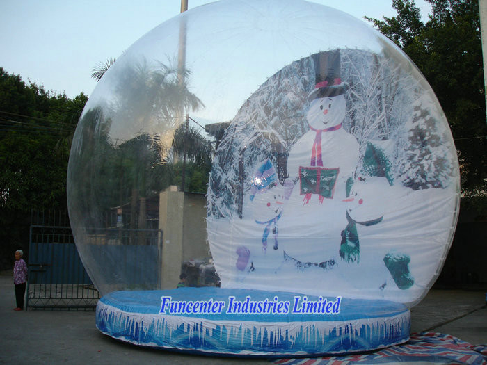หิมะลูกโลกตกแต่ง ซึ่งทำให้พองได้ คริสต์มาส Blow Up Snow Globe Elegant Design